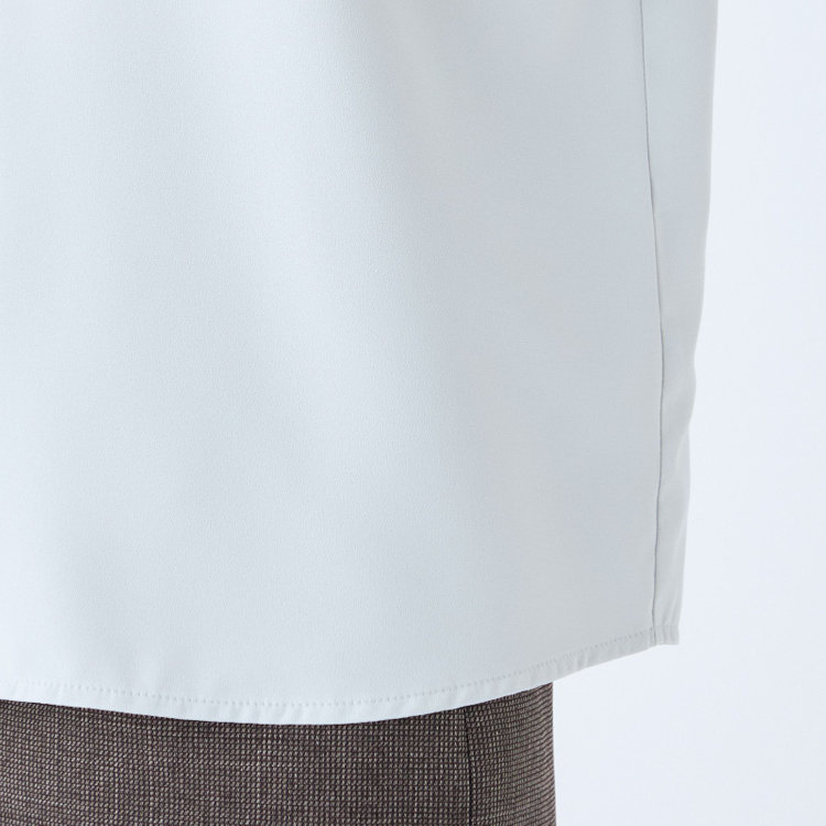 シルバーライン 【SL/長袖】ケープ付きバンドカラープルオーバーブラウス/アイスグリーン/2WAYストレッチ/UV加工/ウォッシャブル 緑淡色