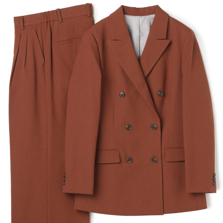 シルバーライン 【RELAX WIDE】【秋冬】 ダブルジャケットワイドパンツスーツ/ブリックブラウン/4S SUSTAINABILITY&ECOLOGY FABRIC/※パンツ裾上げ済仕様 その他