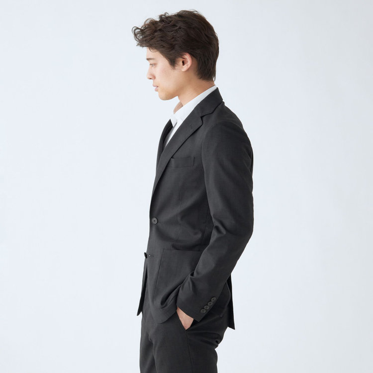 シルバーライン 【発送在庫あり】【RBC】【春夏】ポリエステル2釦ジャケット/ブラック/パッチポケット/4S SUSTAINABILITY&ECOLOGY FABRIC 黒