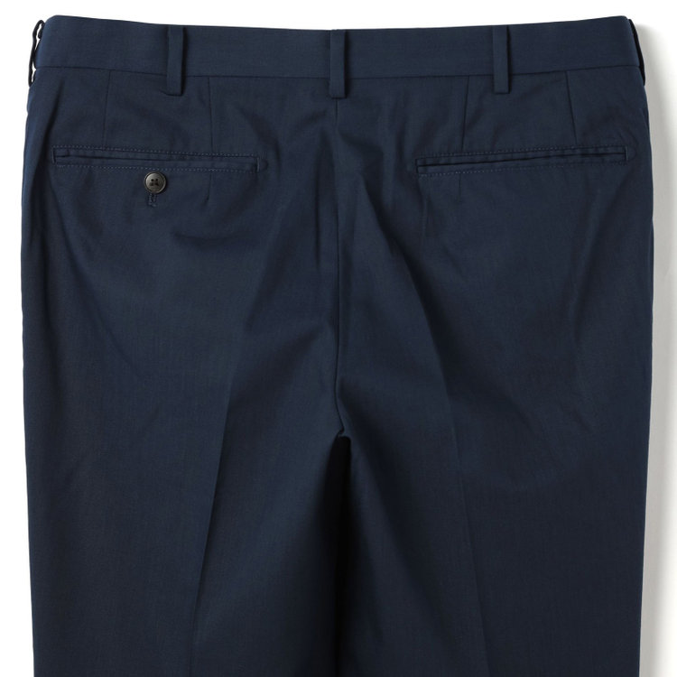 SUIT SELECT　アウトレット 【WEB限定/OUTLET/汚れ・キズ等有】【CLASSICO TAPERED】【春夏】1タックテーパードパンツ/ネイビー/ウエストムーブ仕様/「FREEZETECH 氷撃」冷感PRINT/※裾直し必要 紺中間