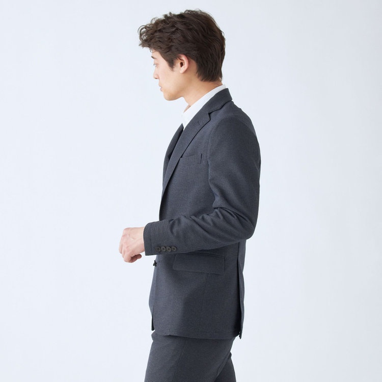 シルバーライン 【発送在庫あり】【RBC】【春夏】ポリエステル2釦ジャケット/ネイビー×チェック/4S SUSTAINABILITY&ECOLOGY FABRIC 紺中間