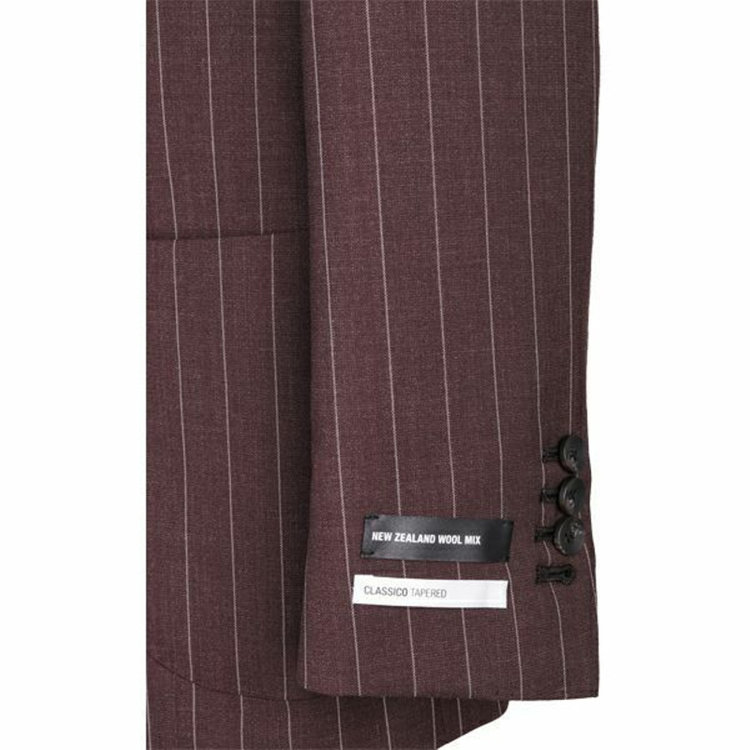 スーツセレクト 【WEB限定/OUTLET】【CLASSICO TAPERED】【春夏】3釦段返りシングルスーツ 2タック/ブラウン×ストライプ/パッチポケット＆サイドAJ/NEW ZEALAND WOOL MIX ブラウン系(茶)