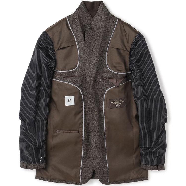 シルバーライン 【発送在庫あり】【CLASSICO TAPERED】【秋冬】2釦シングルスーツ 1タック/ブラウン/CANONICO 1663 fabric made in italy/※裾上げ必要 茶中間