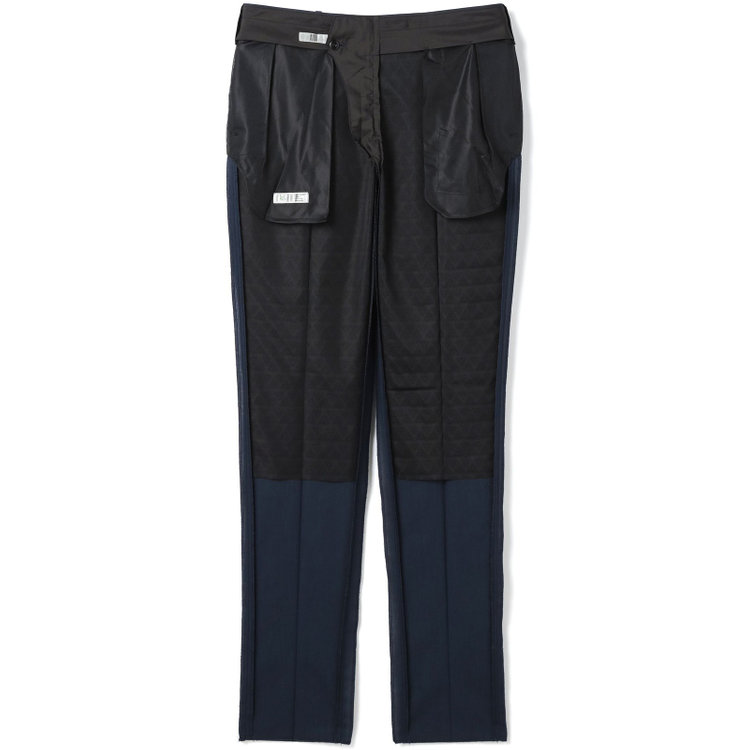 SUIT SELECT　アウトレット 【WEB限定/OUTLET/汚れ・キズ等有】【CLASSICO TAPERED】【春夏】1タックテーパードパンツ/ネイビー/ウエストムーブ仕様/「FREEZETECH 氷撃」冷感PRINT/※裾直し必要 紺中間