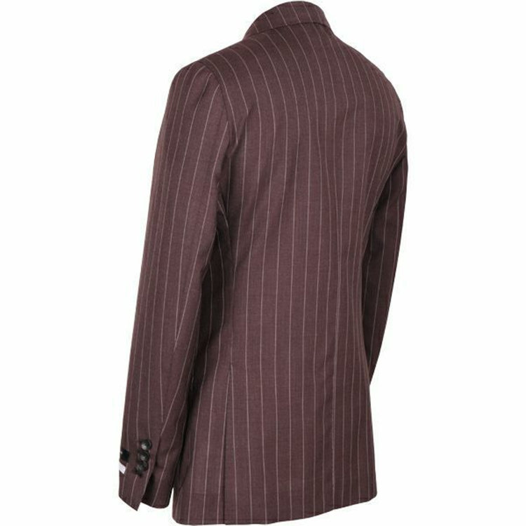 スーツセレクト 【WEB限定/OUTLET】【CLASSICO TAPERED】【春夏】3釦段返りシングルスーツ 2タック/ブラウン×ストライプ/パッチポケット＆サイドAJ/NEW ZEALAND WOOL MIX ブラウン系(茶)