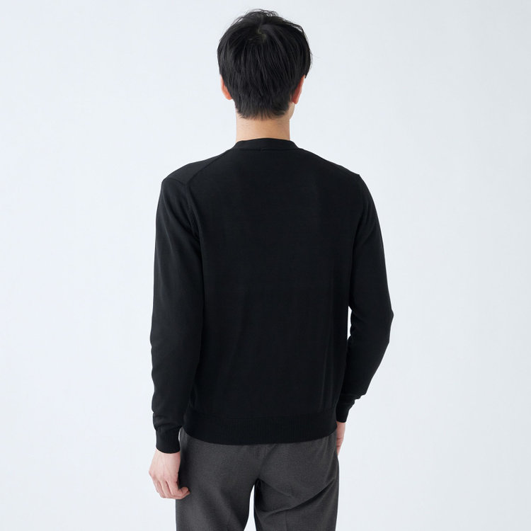 スーツセレクト 【RBC】【春夏】コットンレーヨンニットカーディガン/ブラック 黒