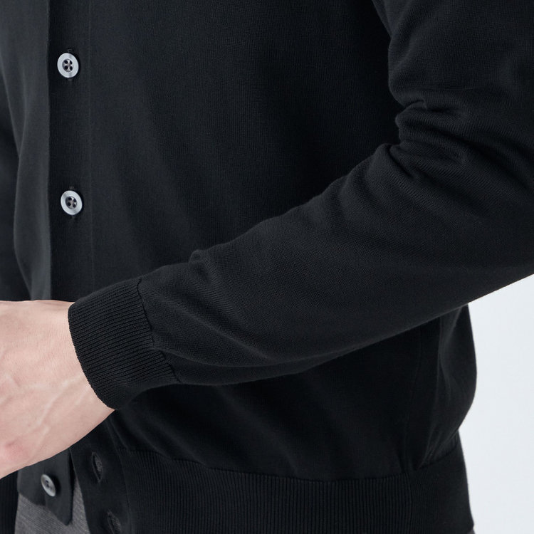 スーツセレクト 【RBC】【春夏】コットンレーヨンニットカーディガン/ブラック 黒