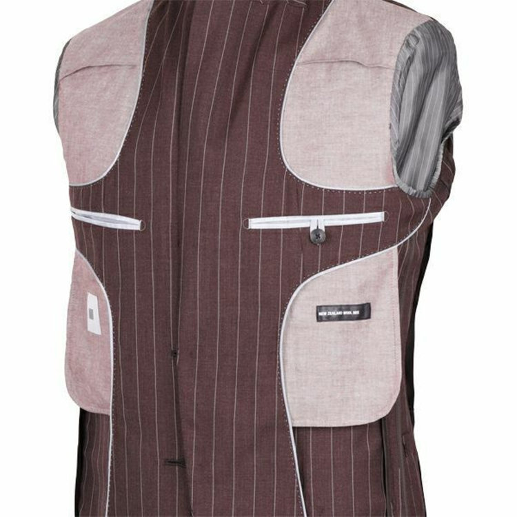 スーツセレクト 【WEB限定/OUTLET】【CLASSICO TAPERED】【春夏】3釦段返りシングルスーツ 2タック/ブラウン×ストライプ/パッチポケット＆サイドAJ/NEW ZEALAND WOOL MIX ブラウン系(茶)
