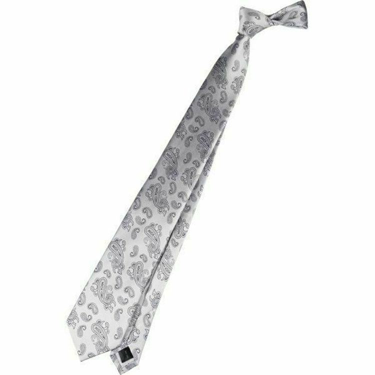 シルバーライン 【SILVER LINE】シルクペイズリー 慶事対応 ネクタイ 8.0cm幅/シルバー×ネイビー その他