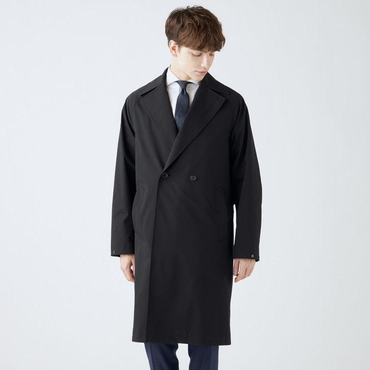 ブラックライン 【BL】ダブルラグランベルテッドコート/ブラック/WATERPROOF/4S SOLOTEX 黒