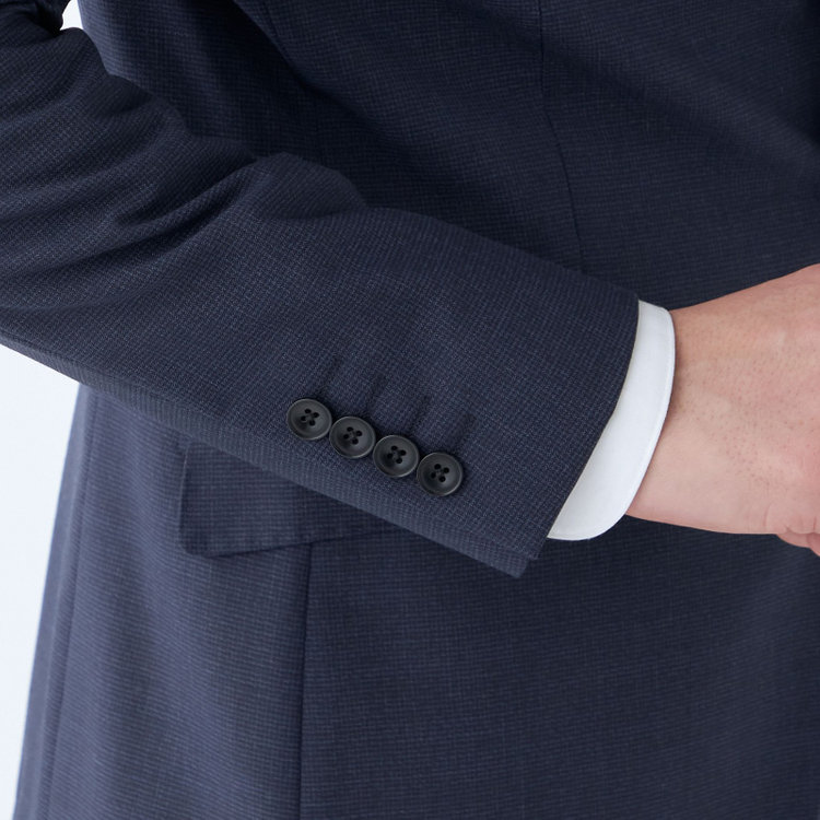 ブラックライン 【発送在庫あり】【KSW】【春夏】スペアパンツ付き/2釦シングルスーツ 0タック/ネイビー/※裾上げ必要 紺中間