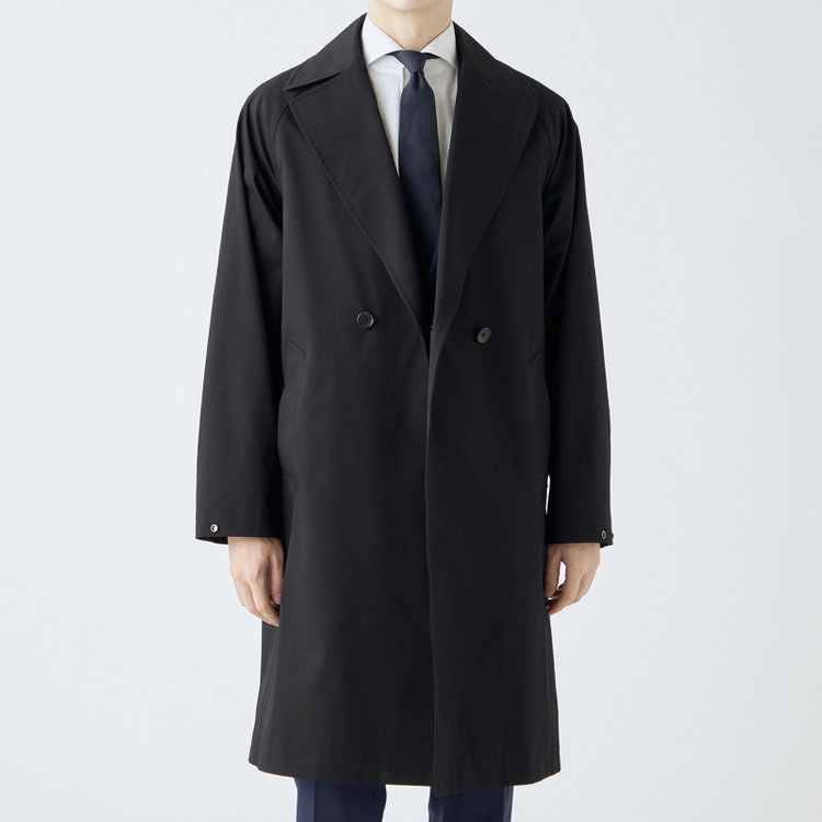 ブラックライン 【BL】ダブルラグランベルテッドコート/ブラック/WATERPROOF/4S SOLOTEX 黒