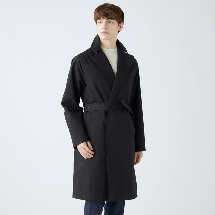 ブラックライン 【BL】ダブルラグランベルテッドコート/ブラック/WATERPROOF/4S SOLOTEX 黒