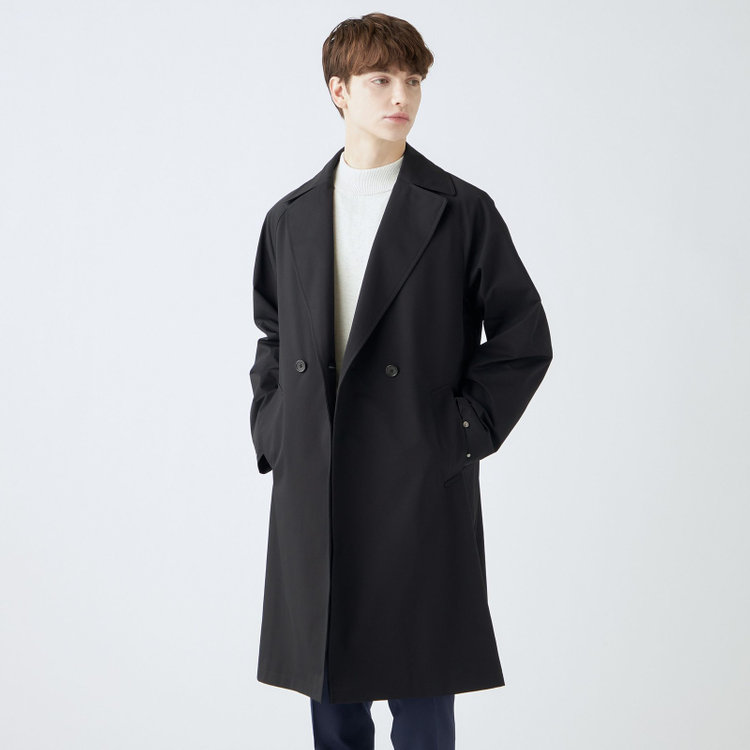 ブラックライン 【BL】ダブルラグランベルテッドコート/ブラック/WATERPROOF/4S SOLOTEX 黒