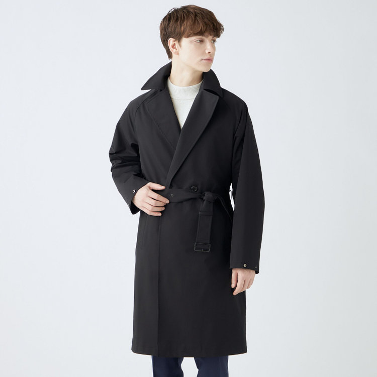 ブラックライン 【BL】ダブルラグランベルテッドコート/ブラック/WATERPROOF/4S SOLOTEX 黒