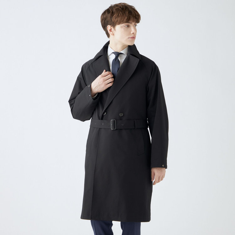 ブラックライン 【BL】ダブルラグランベルテッドコート/ブラック/WATERPROOF/4S SOLOTEX 黒