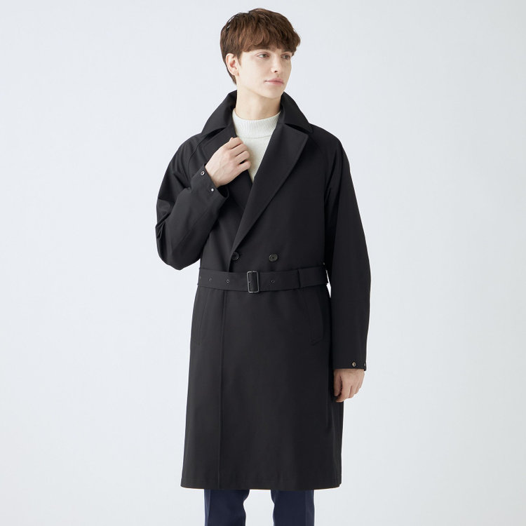 ブラックライン 【BL】ダブルラグランベルテッドコート/ブラック/WATERPROOF/4S SOLOTEX 黒