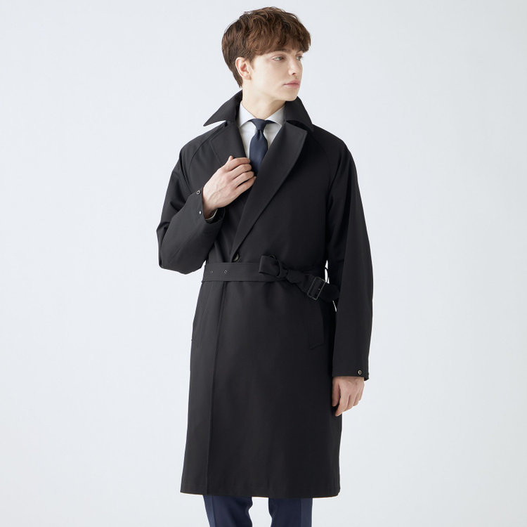 ブラックライン 【BL】ダブルラグランベルテッドコート/ブラック/WATERPROOF/4S SOLOTEX 黒