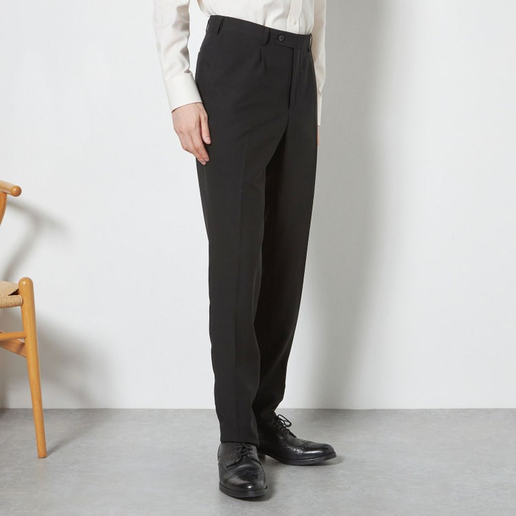 シルバーライン 【CLASSICO TAPERED】【春夏】2釦シングルフォーマルスーツ 1タック/スーパーブラック/ウエストムーブ/※裾上げ必要 黒