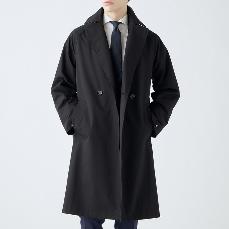 ブラックライン 【BL】ダブルラグランベルテッドコート/ブラック/WATERPROOF/4S SOLOTEX 黒