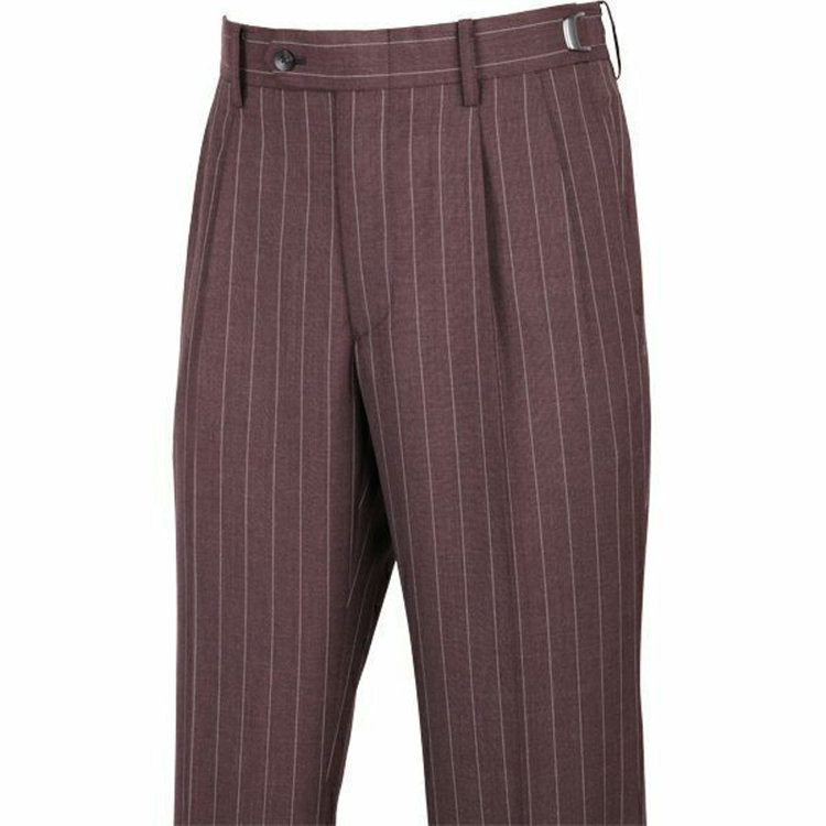スーツセレクト 【WEB限定/OUTLET】【CLASSICO TAPERED】【春夏】3釦段返りシングルスーツ 2タック/ブラウン×ストライプ/パッチポケット＆サイドAJ/NEW ZEALAND WOOL MIX ブラウン系(茶)