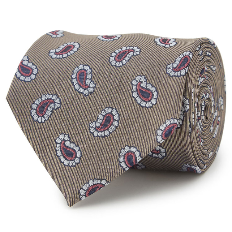 シルバーライン 【SILVER LINE】シルクブレンドペイズリーネクタイ 8.0cm幅/ブラウン その他