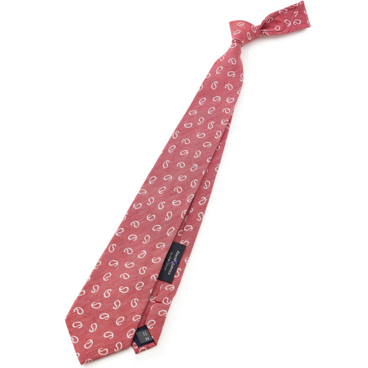 シルバーライン 【SILVER LINE】シルクリネンペイズリーネクタイ 8.5cm幅/ワイン/Finest fabrics by COMO ITALY その他