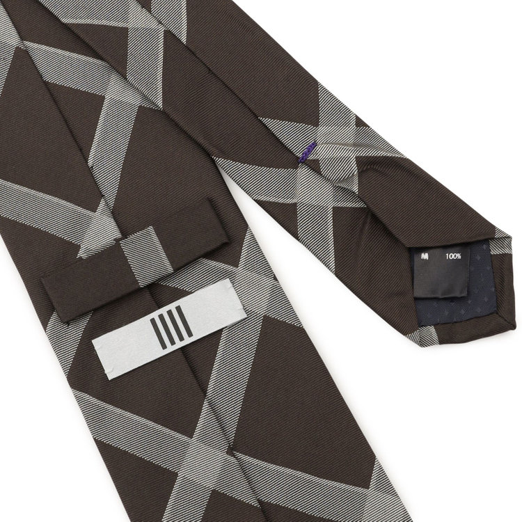 シルバーライン 【SILVER LINE】シルクチェックネクタイ 8.0cm幅/ブラウン×グレー その他