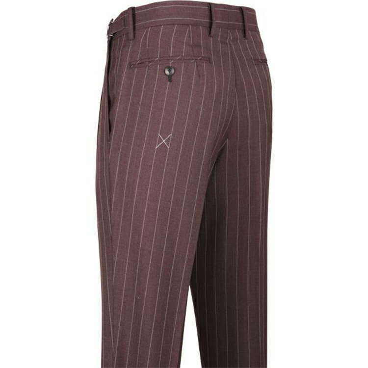 スーツセレクト 【WEB限定/OUTLET】【CLASSICO TAPERED】【春夏】3釦段返りシングルスーツ 2タック/ブラウン×ストライプ/パッチポケット＆サイドAJ/NEW ZEALAND WOOL MIX ブラウン系(茶)