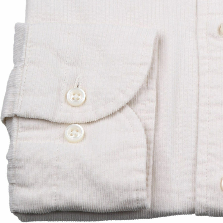 SUIT SELECT　アウトレット 【WEB限定/OUTLET/汚れ・キズ等有】【CLASSICO TAPERED】バンドカラードレスワイシャツ/アイボリー×コーデュロイ 白