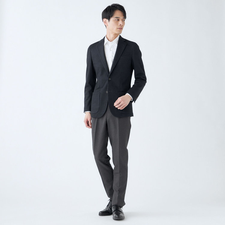 シルバーライン 【RBC】【秋冬】2釦ジャケット/ネイビー×グレンチェック/パッチポケット 紺中間