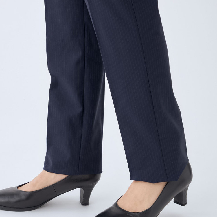 スーツセレクト 【SUIT SELECT×Samantha Thavasa】【年間】ストレートパンツ/ネイビー×ストライプ/4S/マシンウォシャブル/※裾上げ必要 紺中間