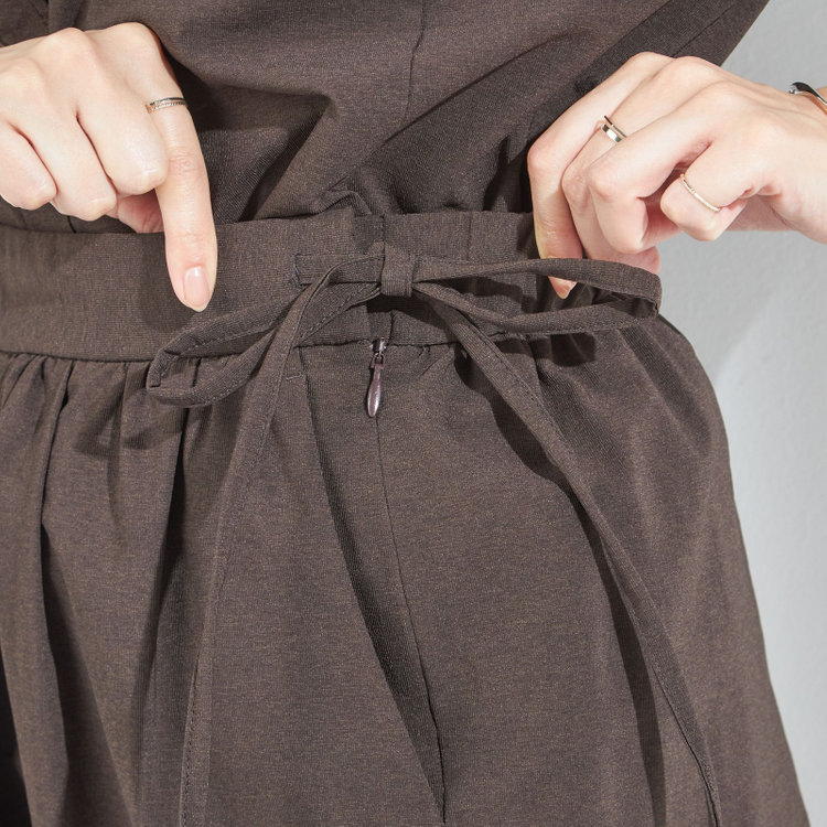 シルバーライン 【BL】【春夏】パンツ/ブラウン/ジャージー素材//※裾上げ済み仕様 茶中間