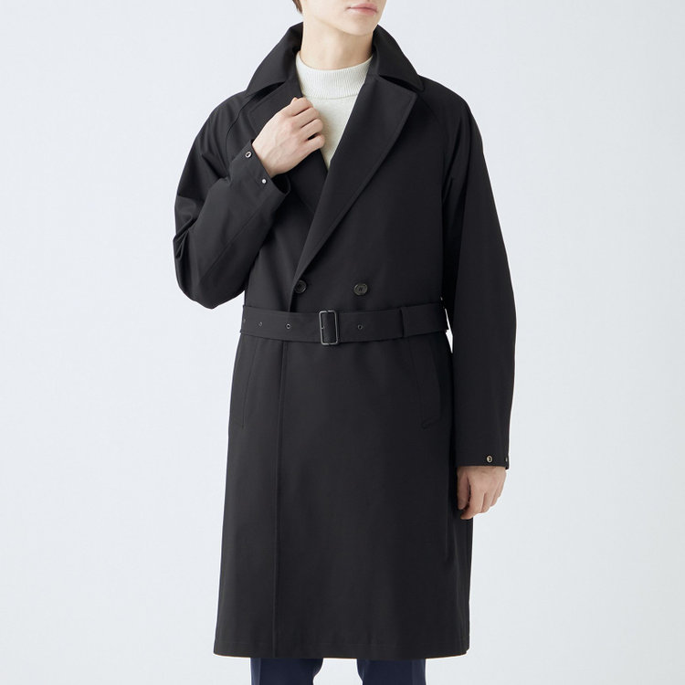 ブラックライン 【BL】ダブルラグランベルテッドコート/ブラック/WATERPROOF/4S SOLOTEX 黒