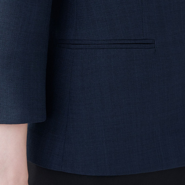 ブラックライン 【SL】【春夏】ノーカラー七分袖ジャケット/ネイビー/ウォッシャブル ネイビー系(紺)