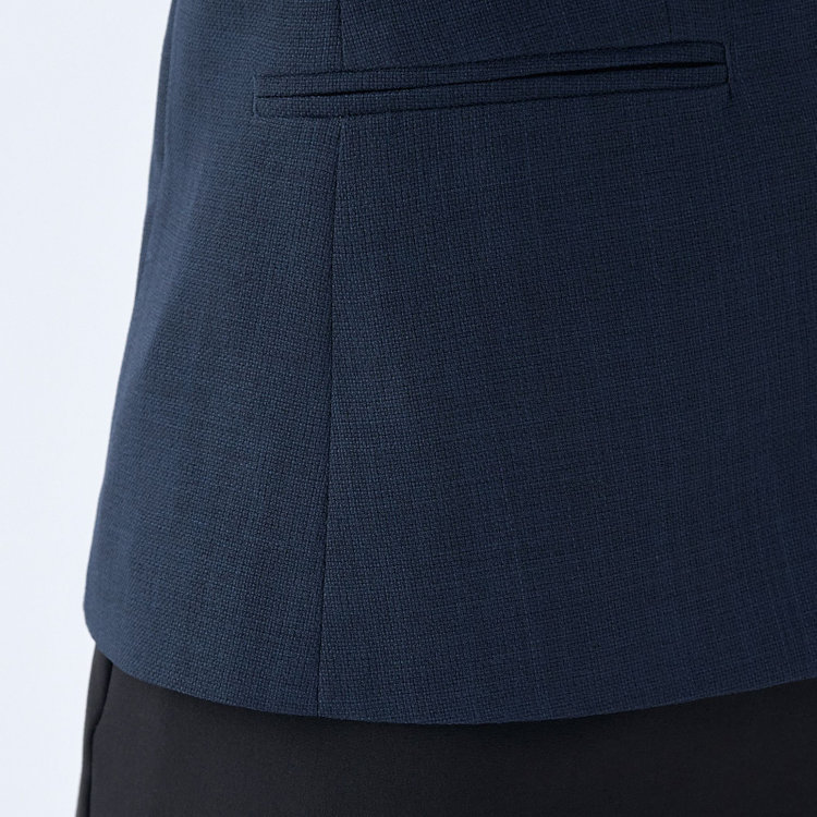 ブラックライン 【SL】【春夏】ノーカラー七分袖ジャケット/ネイビー/ウォッシャブル ネイビー系(紺)