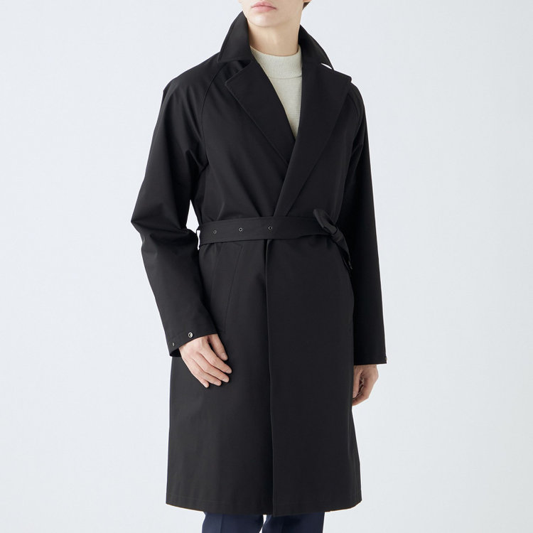 ブラックライン 【BL】ダブルラグランベルテッドコート/ブラック/WATERPROOF/4S SOLOTEX 黒