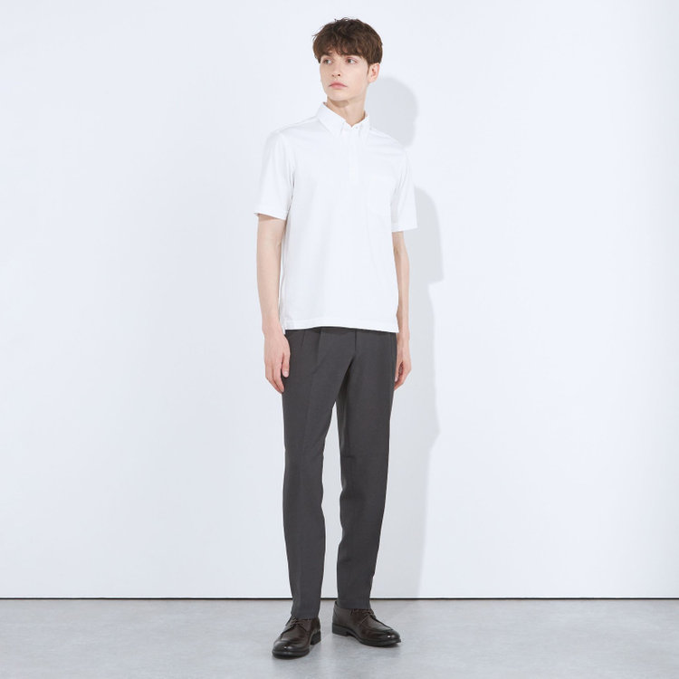 SUIT SELECT　アウトレット 【WEB限定/OUTLET/汚れ・キズ等有】【RBC/五分袖】ボタンダウンビズポロシャツ プルオーバータイプ/ホワイト/4S コットンブレンド 白