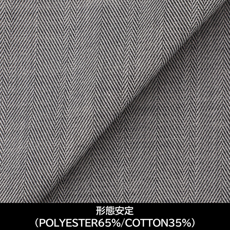 スーツセレクト 【日本縫製】【パターンオーダー】【形態安定】ワイシャツ/グレー×ドビーストライプ(POLYESTER65%/COTTON35%/) グレー系(灰)