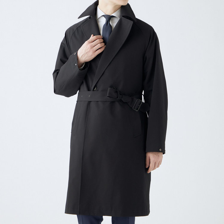 ブラックライン 【BL】ダブルラグランベルテッドコート/ブラック/WATERPROOF/4S SOLOTEX 黒