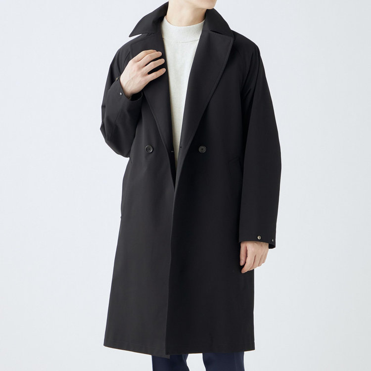 ブラックライン 【BL】ダブルラグランベルテッドコート/ブラック/WATERPROOF/4S SOLOTEX 黒