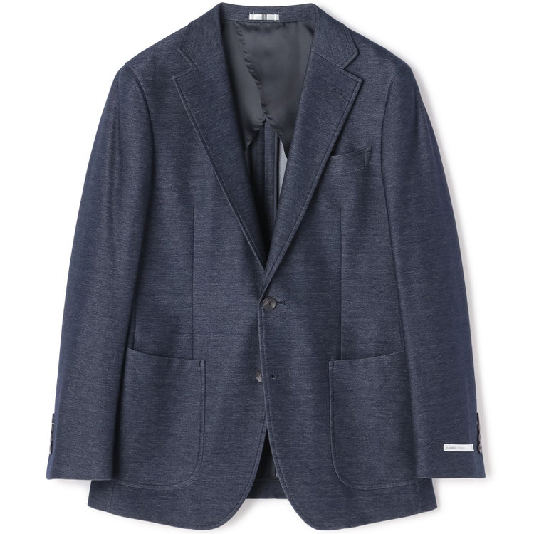 シルバーライン 【発送在庫あり】【CLASSICO TAPERED】【年間】コットンブレンド2釦ジャケット/ネイビー×ソフトデニム/パッチポケット 紺中間