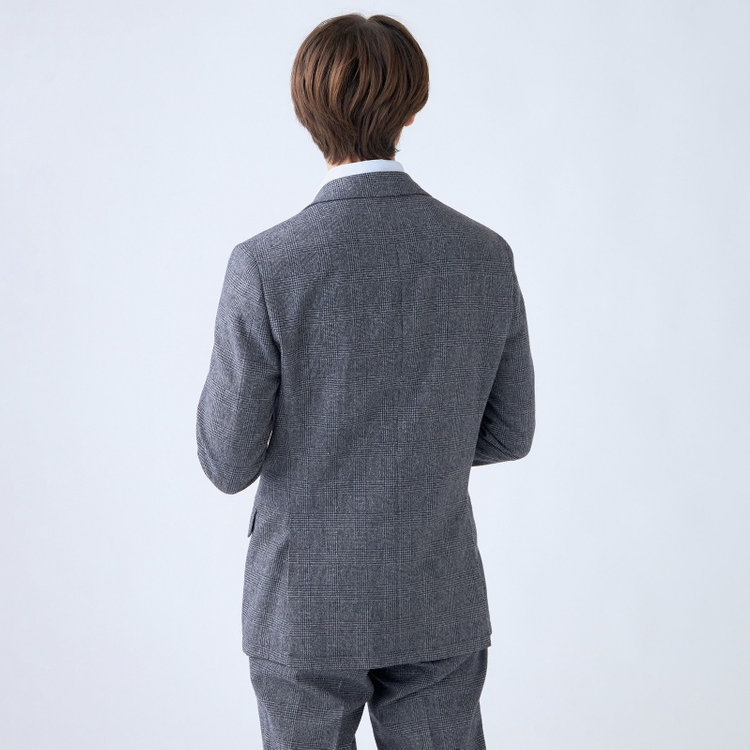 シルバーライン 【RBC】【秋冬】ウールブレンド2釦ジャケット/ネイビー＆グレー×グレンチェック/RE:NEWOOL 紺中間