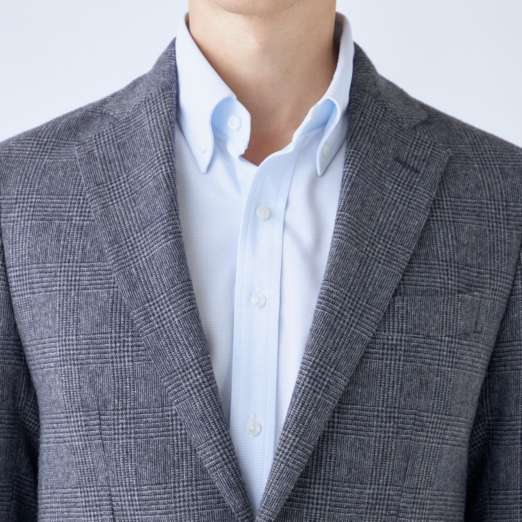 シルバーライン 【RBC】【秋冬】ウールブレンド2釦ジャケット/ネイビー＆グレー×グレンチェック/RE:NEWOOL 紺中間