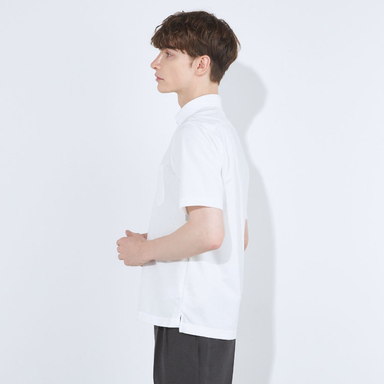 SUIT SELECT　アウトレット 【WEB限定/OUTLET/汚れ・キズ等有】【RBC/五分袖】ボタンダウンビズポロシャツ プルオーバータイプ/ホワイト/4S コットンブレンド 白