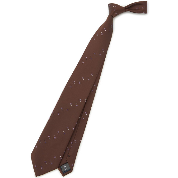 シルバーライン 【SILVER LINE】シルクブレンド小紋ネクタイ 8.0cm幅/ブラウン その他