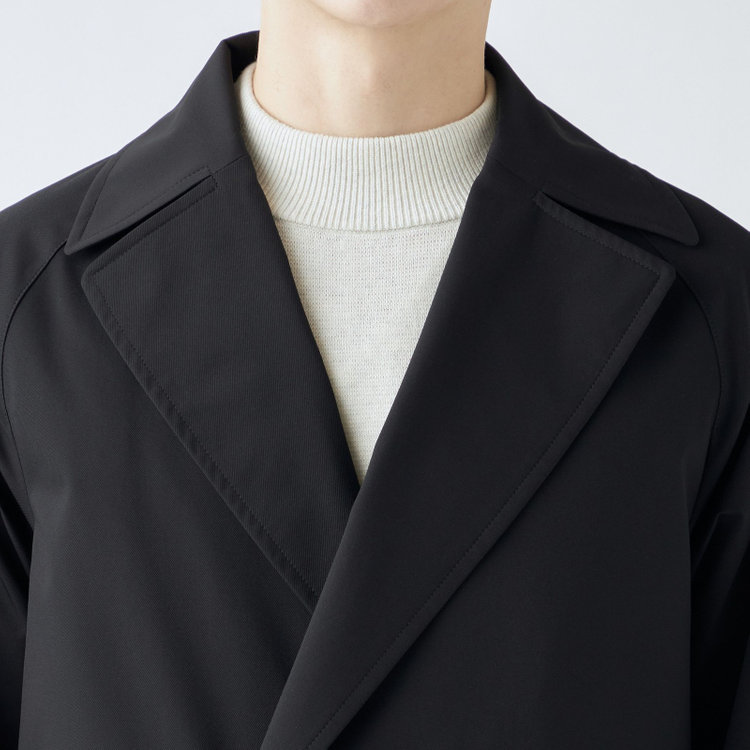 ブラックライン 【BL】ダブルラグランベルテッドコート/ブラック/WATERPROOF/4S SOLOTEX 黒