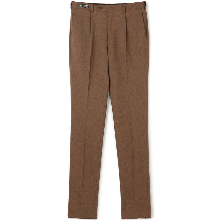シルバーライン 【RBC】【春夏】ポリエステル1タックテーパードパンツ/ブラウン/ウエストムーブ仕様/4S SUSTAINABILITY&ECOLOGY FABRIC/※裾上げ必要 茶中間