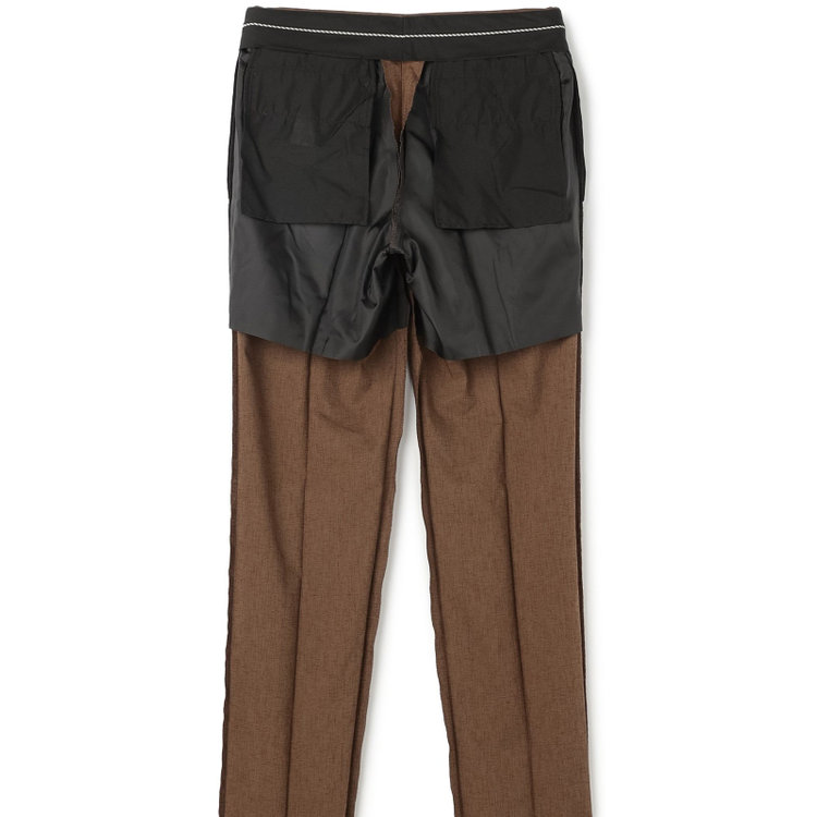シルバーライン 【RBC】【春夏】ポリエステル1タックテーパードパンツ/ブラウン/ウエストムーブ仕様/4S SUSTAINABILITY&ECOLOGY FABRIC/※裾上げ必要 茶中間