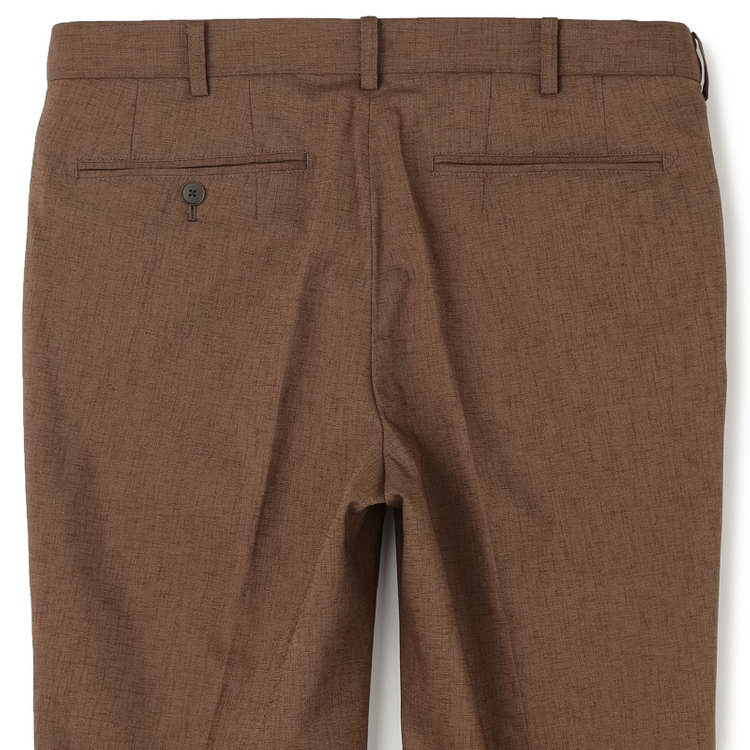 シルバーライン 【RBC】【春夏】ポリエステル1タックテーパードパンツ/ブラウン/ウエストムーブ仕様/4S SUSTAINABILITY&ECOLOGY FABRIC/※裾上げ必要 茶中間